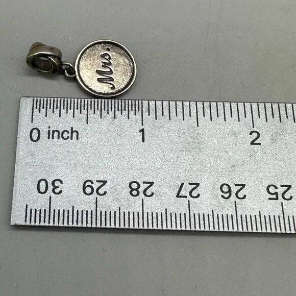 "Mrs" Bridal Charm 925 Sterling Silver Dangle Wedding Gift 1 in - Picture 9 of 10